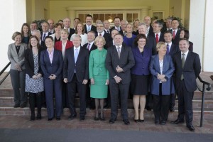 Prime Minister Kevin Rudd with new team. Photo: ABC